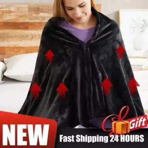 온열담요 보온 난방 3단계 기능 플리스 히팅 블랭킷 착용 워머 코랄 벨벳 고속 가열 케이프 패드 USB 전기