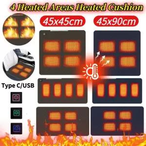 온열담요 보온 난방 4개 발열 구역 캠핑 의자 쿠션 매트 CUSB 충전 방식 겨울 야외 경기장 낚시용