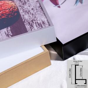 대형 알루미늄 그림 액자, 유화 및 캔버스용 나무 DIY 프레임 키트, 검정색, 은색, 금색 벽 예술 작품