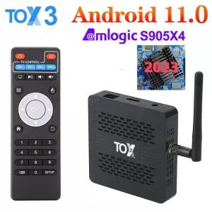 셋톱박스 듀얼 와이파이 스마트 TV 박스 안드로이드 11 4G 32G 2T2R 1000M BT41 AV1 4K TOX3 TVBox Amlogic