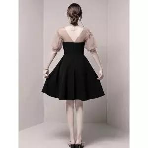 블랙 웨딩 이브닝 공연 연주복 의상 드레스 쇼트 피로연