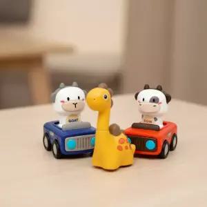 푸쉬동물 공룡차 자동차 푸쉬카 동물차 장난감 피규어 공룡 모형 미니카 (12p)