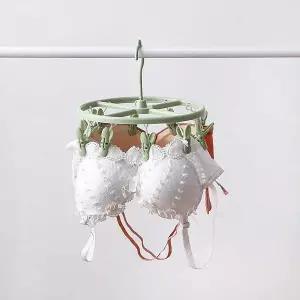 360도 회전 12클립 빨래 집게 걸이 행거 그린 2035A