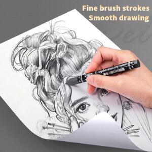 스케치 음영 연필을 그리기위한 육각형 흑연 스틱 아티스트 검은 숯 분필 학생 미술 그림 용품