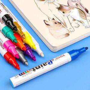 방수 유성 그림 마크 펜 자동차 차량용 호환 타이어 트레드 고무 금속 영구 페인트 아트 마커 학교 문구 용