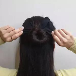 와이어 올림머리 헤어밴드 당고머리끈 블랙