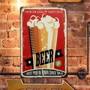 액자 빈티지 인테리어 카페 식당 철제 거품맥주