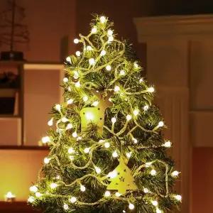 100구 투명선 앵두 웜색 지니전구 5m 전원잭 트리전구