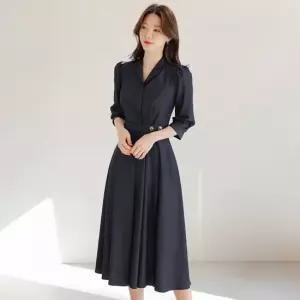 XXL까지) 미아온 투버튼 랩 디자인 원피스 하객룩 오피스룩 모임룩 격식룩 빅사이즈