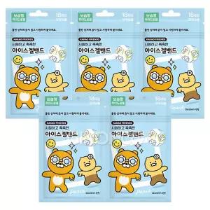 24년형 카카오프렌즈 라이언 춘식 아이스겔밴드(18매입) x5 쿨링 어린이용