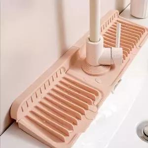 싱크대수전물막이 실리콘매트 수전패드 37cm 핑크 곰팡이방지 물얼룩