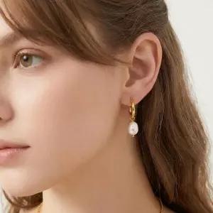 [아트박스]/루즈루나 노에미 물방울 담수 바로크 진주 드롭 귀걸이 D138