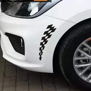 스포츠 자동차 오토바이용 2팩 그라디언트 체스보드 머드가드 데칼 11.81 x3.15 비닐 스티커 - 레이싱