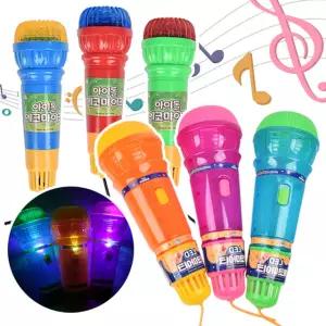 LED 에코 마이크 어린이 노래방 동요 아이돌 키즈 유아 가수 놀이용 아동 어린이날 선물
