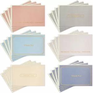 홀마크 감사 카드 모음 금박 솔리드 봉투가 포함된 24개의 노트