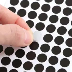 원형 60매세트 다이어리꾸미기 (10mm) 스티커 컬러 블랙 일기꾸미기