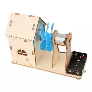 집 모양 풍력 발전 과학 나무 만들기 세트 교육 키트