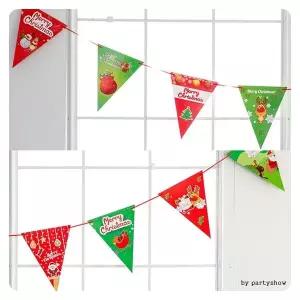 [에이치플러스몰]PWM - DK 크리스마스삼각가랜드(산타루돌프)