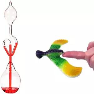 C H 솔루션 유리 과학 장난감 에너지 핸드 보일러(빨간색) + 컬러풀 밸런스 버드(색상은 다를 수 있습니다)