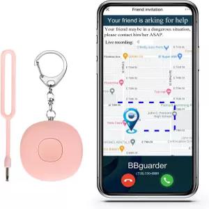 여성용 5in1 스마트 개인 알람 130dB 사운드 이메일/SMS/통화 GPS 추적기 및 오디오 녹음 키 파인더 휴대폰