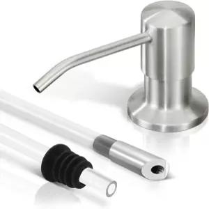 주방 싱크대용 비누 디스펜서 브러시드 니켈 51인치 연장 튜브가 세제 용기에 직접 연결되어 있어 작은