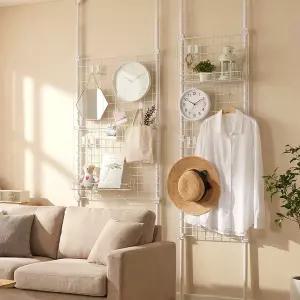 디허브 이지락 화이트 메쉬 인테리어 파티션 행거 600 선반 이동식 가림막 공간분리 철제 메쉬망 현관 중문 원룸 셀프 가벽 자취방 칸막이 가정용 사무실 업소용 디자인 인테리어 누구나 손쉽게설치가능