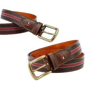 타미힐피거 남성 레더 스티치 벨트 11TL02X057