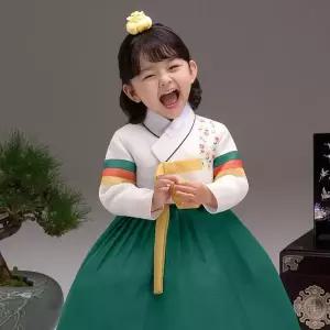 [보리보리/더예한복]QT396-초록민아 여아한복 아동한복