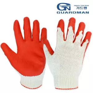 가드맨 반코팅 목 장갑 색사 적반 적색 13g 작업용 300켤레