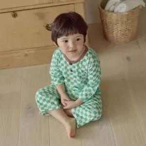 [보리보리/올라베이비]스티치(그린) 7부 잠옷