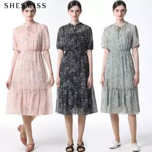 [쉬즈미스(SHESMISS)] 리본 스트랩 쉬폰 원피스