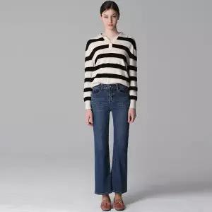 [하프클럽/르오트]2SET 코튼 라이크라 아크웍 데님팬츠 2종세트