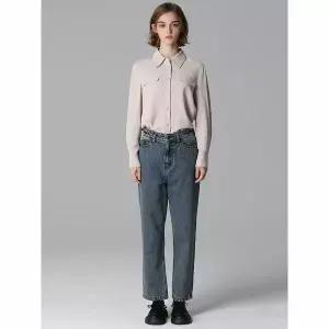 [하프클럽/르오트]2SET 루즈 스트레이트 기모 데님팬츠 2종세트-사이즈 5588까지