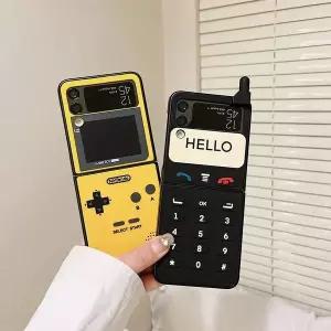 유니블링 갤럭시 z플립 3 4 5 6 7 복고 레트로 폰 하드 케이스