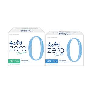 순수한면 제로 대형 14입, 1개 + 중형 16입, 1개