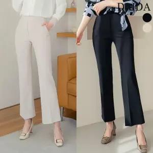 [하프클럽/] 여자 봄 부츠컷 나팔 빅사이즈 밴딩 슬랙스 정장바지 팬츠 40-50