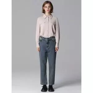 [르오트]루즈 스트레이트 기모 데님팬츠 2종세트 사이즈 55 88까지_P377607625