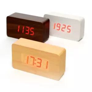 무소음 LED 우드 탁상 시계 2가지 사이즈 택1/빈티지/탁상시계/국산/고급/엔틱/야광전자/LED우드/브라운