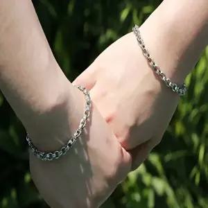 [차차실버]페이퍼 7mm 은팔찌 커플 선물 남자 여자 생일 데일리 순은 925실버