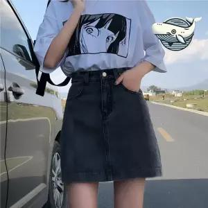 ONM 편안한 스타일 미니 데님 스커트 캐주얼 여름