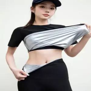 ONM 여자 트레이닝 헬스 운동효과 업 반팔땀복 상하의세트