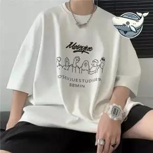 ONM 프레쉬한 핏 캐주얼 아트 프린트 반팔티셔츠