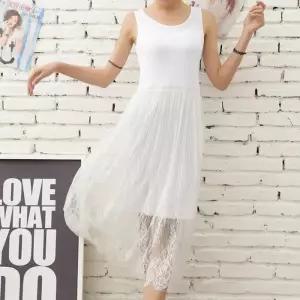 ONM 여성 레이스 레이어드원피스 포인트 러블리룩 봄코디