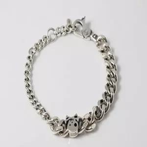 [차차실버]스컬 해골 은팔찌(S SIZE) 남성 여성 커플 비대칭 유니크 힙합 세련 독특