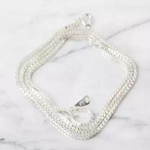 [차차실버]얇은 은목걸이 1.5mm 2mm 데일리 부담없는 심플 무난 선물(박스,은볼,커브,각줄)