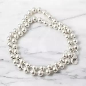 은볼 4mm 은목걸이 남자 여자 남녀공용 군번줄 진주 펜던트 925실...