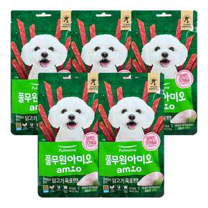 풀무원 아미오 자연담은 간식 닭고기 육포 칼슘플러스 50g 5개 / 강아지육포