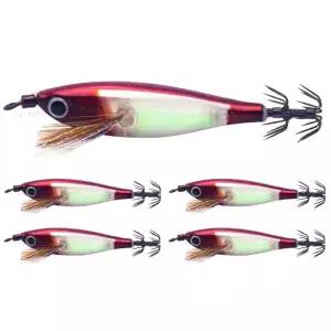 마리수 문어에기 프리즘 왕눈이 수평 레이저 에기 5개 묶음 반짝이 쭈꾸미 갑오징어 꼬마 틴셀 8cm 6g