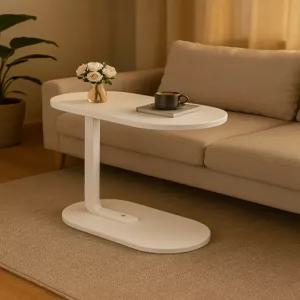 모던 인테리어 미니 사이드테이블 침대 소파 겸용 간이 티테이블 보조 탁자 c자형