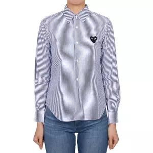 [꼼데가르송] 블랙와펜 스트라이프 여성 셔츠 AZ B017 051 1